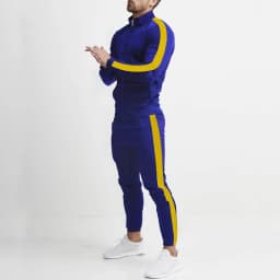 Cross-Border Europe, America, Autumn and Winter New Casual Men's Sports Suit Color Matching Men's Clothing