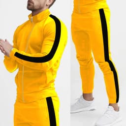 Cross-Border Europe, America, Autumn and Winter New Casual Men's Sports Suit Color Matching Men's Clothing