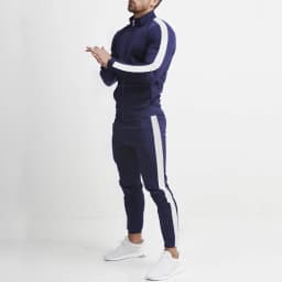 Cross-Border Europe, America, Autumn and Winter New Casual Men's Sports Suit Color Matching Men's Clothing