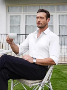 Premium Men's Ultra Stretch Dress Shirts Long Sleeve High Quality Business Formal Wrinkle-free Soft White Social Male Clothing