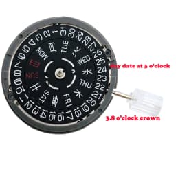 High Accuracy Japan NH35A Automatic Mechanical Movement NH34 NH36 NH38 NH05 NH70/71/72 21600 bph GMT Model 3.8H 4H 9H Crown