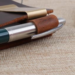 Metal Leather Pen Holder Brass and Stainless Steel Pencil Clip for Genuine Leather Notebook Journal Diary