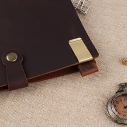 Metal Leather Pen Holder Brass and Stainless Steel Pencil Clip for Genuine Leather Notebook Journal Diary