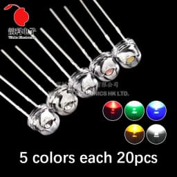 3MM 5MM Light Emitting Diodes Electronics Kit Box F3 F5 LED Diode Assorted Kit White Green Red Blue Yellow Orange