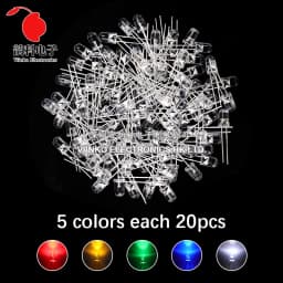3MM 5MM Light Emitting Diodes Electronics Kit Box F3 F5 LED Diode Assorted Kit White Green Red Blue Yellow Orange