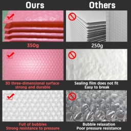 100pcs Bubble Mailers Padded Envelopes Pearl Film Gift Present Mail Envelope Bag For Book Magazine Lined Mailer Self Seal Pink