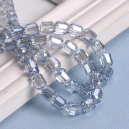 10pcs Shiny Plated 8mm 10mm Round Cylinder Shape Faceted Crystal Glass Loose Beads For Jewelry Making