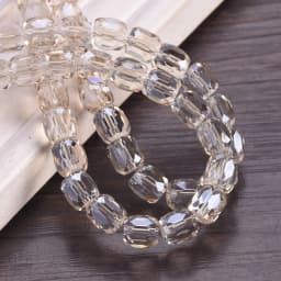 10pcs Shiny Plated 8mm 10mm Round Cylinder Shape Faceted Crystal Glass Loose Beads For Jewelry Making