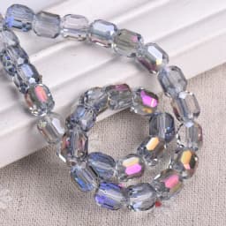 10pcs Shiny Plated 8mm 10mm Round Cylinder Shape Faceted Crystal Glass Loose Beads For Jewelry Making