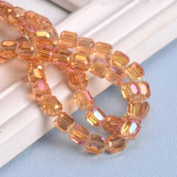 10pcs Shiny Plated 8mm 10mm Round Cylinder Shape Faceted Crystal Glass Loose Beads For Jewelry Making