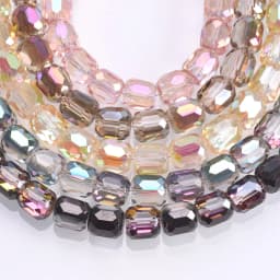 10pcs Shiny Plated 8mm 10mm Round Cylinder Shape Faceted Crystal Glass Loose Beads For Jewelry Making