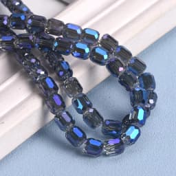 10pcs Shiny Plated 8mm 10mm Round Cylinder Shape Faceted Crystal Glass Loose Beads For Jewelry Making