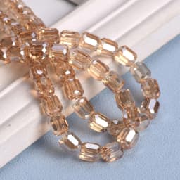 10pcs Shiny Plated 8mm 10mm Round Cylinder Shape Faceted Crystal Glass Loose Beads For Jewelry Making