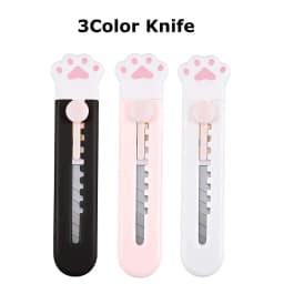 Zoecor 3/2Pcs Stationery Mini Pocket Cute Cat Paw Art Utility Knife Paper Box Cutter Small Non-Slip нож School Art Supplies Tool