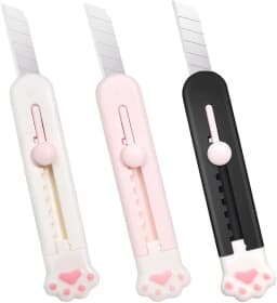 Zoecor 3/2Pcs Stationery Mini Pocket Cute Cat Paw Art Utility Knife Paper Box Cutter Small Non-Slip нож School Art Supplies Tool