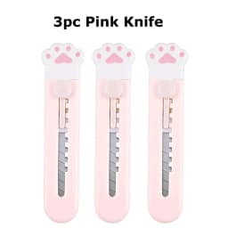 Zoecor 3/2Pcs Stationery Mini Pocket Cute Cat Paw Art Utility Knife Paper Box Cutter Small Non-Slip нож School Art Supplies Tool