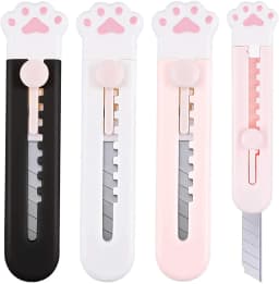 Zoecor 3/2Pcs Stationery Mini Pocket Cute Cat Paw Art Utility Knife Paper Box Cutter Small Non-Slip нож School Art Supplies Tool