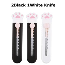 Zoecor 3/2Pcs Stationery Mini Pocket Cute Cat Paw Art Utility Knife Paper Box Cutter Small Non-Slip нож School Art Supplies Tool
