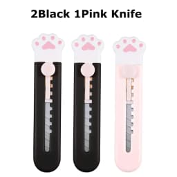 Zoecor 3/2Pcs Stationery Mini Pocket Cute Cat Paw Art Utility Knife Paper Box Cutter Small Non-Slip нож School Art Supplies Tool