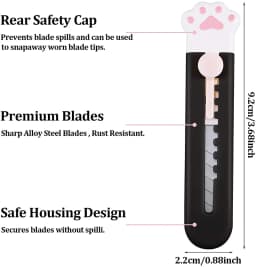 Zoecor 3/2Pcs Stationery Mini Pocket Cute Cat Paw Art Utility Knife Paper Box Cutter Small Non-Slip нож School Art Supplies Tool
