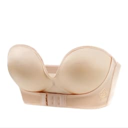 1/2 Cup Push Up Bra Front and Behind Buckle Underwear Women Sexy Deep V Strapless Stealth Brassiere Wire Free Thicken Lingerie