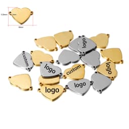 100pcs Customized Laser Engrave Name LOGO Stainless Steel Personalized Tags Custom Logo For DIY Necklace Pendant Charms