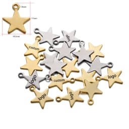100pcs Customized Laser Engrave Name LOGO Stainless Steel Personalized Tags Custom Logo For DIY Necklace Pendant Charms