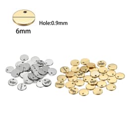 100pcs Customized Laser Engrave Name LOGO Stainless Steel Personalized Tags Custom Logo For DIY Necklace Pendant Charms