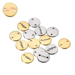 100pcs Customized Laser Engrave Name LOGO Stainless Steel Personalized Tags Custom Logo For DIY Necklace Pendant Charms
