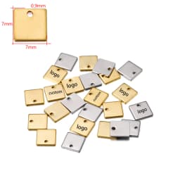 100pcs Customized Laser Engrave Name LOGO Stainless Steel Personalized Tags Custom Logo For DIY Necklace Pendant Charms
