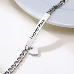 Custom Engraved Bracelets for Little Girl Gifts, Personalized Anti Allergy Stainless Steel Bar Girls Boys Jewelry