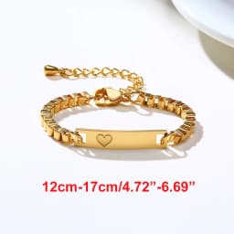 Custom Engraved Bracelets for Little Girl Gifts, Personalized Anti Allergy Stainless Steel Bar Girls Boys Jewelry