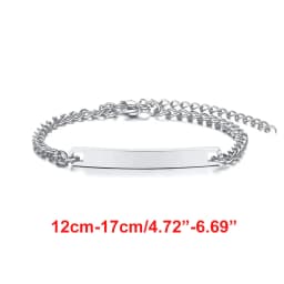 Custom Engraved Bracelets for Little Girl Gifts, Personalized Anti Allergy Stainless Steel Bar Girls Boys Jewelry