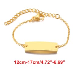 Custom Engraved Bracelets for Little Girl Gifts, Personalized Anti Allergy Stainless Steel Bar Girls Boys Jewelry