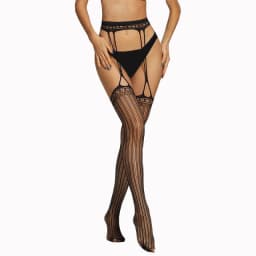 Women Sexy Body Stocking Lace Soft Top Thigh High Stockings + Suspender Garter Belt Over Knee Pantyhose Floral Fit Dropship