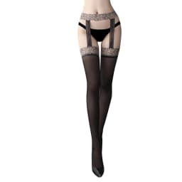 Women Sexy Body Stocking Lace Soft Top Thigh High Stockings + Suspender Garter Belt Over Knee Pantyhose Floral Fit Dropship