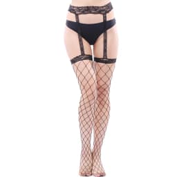 Women Sexy Body Stocking Lace Soft Top Thigh High Stockings + Suspender Garter Belt Over Knee Pantyhose Floral Fit Dropship