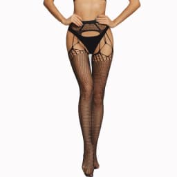 Women Sexy Body Stocking Lace Soft Top Thigh High Stockings + Suspender Garter Belt Over Knee Pantyhose Floral Fit Dropship