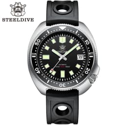 SD1970 Steeldive Brand Sunray Dial Milled Clasp Bracelet 44mm Case 200M Waterproof NH35 Turtle Men Dive Watch with Ceramic Bezel
