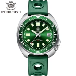 SD1970 Steeldive Brand Sunray Dial Milled Clasp Bracelet 44mm Case 200M Waterproof NH35 Turtle Men Dive Watch with Ceramic Bezel