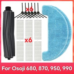Fit For ( Osoji 680, 870, 950, 990 ) Robot Vacuum Cleaner Spare Parts Main Side Brushes Hepa Filter Mop Cloth Rag