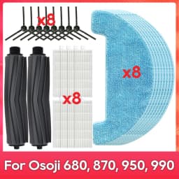 Fit For ( Osoji 680, 870, 950, 990 ) Robot Vacuum Cleaner Spare Parts Main Side Brushes Hepa Filter Mop Cloth Rag