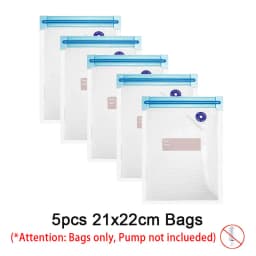 Reusable Vacuum Food Storage Zipper Bags Set Electric Handheld Vacuum Sealer Pump Sous Vide Bags USB Rechargeable BPA Free