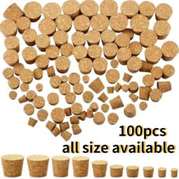 10pcs or 100pcs Top DIA 7.5mm to 30mm Wooden Cork Lab Test Tube Stopper Kettle Pudding Bottle Cork Cap Burette Tube Wood Plug
