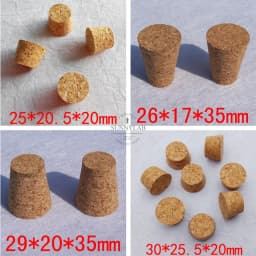10pcs or 100pcs Top DIA 7.5mm to 30mm Wooden Cork Lab Test Tube Stopper Kettle Pudding Bottle Cork Cap Burette Tube Wood Plug