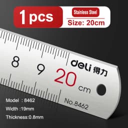 Deli Stainless Steel Metal Ruler 15/20/30cm Straight Line Rulers for School Kids Precision Measuring Drawing Reglas Tool Supplie