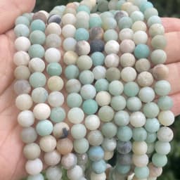 Natural Matte Jaspers Frosted Amazonite Agates Jades Quartz Turquoises Stone Round Spacer Bead For Jewelry Making Bracelet