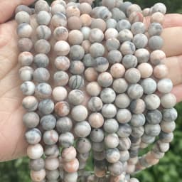 Natural Matte Jaspers Frosted Amazonite Agates Jades Quartz Turquoises Stone Round Spacer Bead For Jewelry Making Bracelet