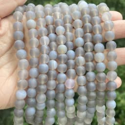 Natural Matte Jaspers Frosted Amazonite Agates Jades Quartz Turquoises Stone Round Spacer Bead For Jewelry Making Bracelet