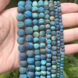 Natural Matte Jaspers Frosted Amazonite Agates Jades Quartz Turquoises Stone Round Spacer Bead For Jewelry Making Bracelet